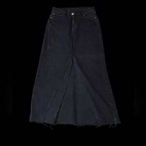 American Eagle Black Denim Midi Skirt | Size 10